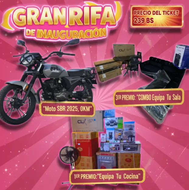 GRAN RIFA INAUGURAL, 3 PREMIOS!